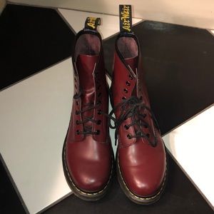 Bergundy Doc Martens boots